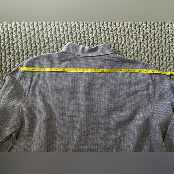 Brioni 3XL Blue Linen Button Down Shirt - Picture 11 of 12